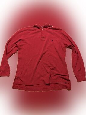 Ralph Lauren Men's Long-Sleeve Red Polo with Embroidered Pony